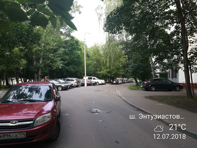 г. Москва, ш. Энтузиастов, д. 100, к. 2-придомовая территория